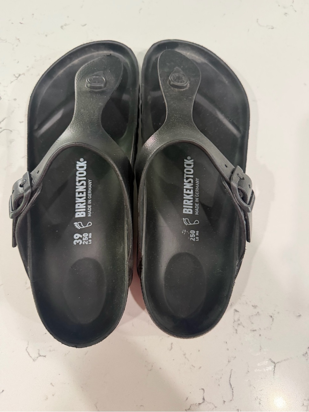 Birkenstock Black Gizeh Thong Sandals with Buckle
